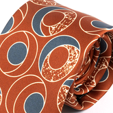 Brown Crescent Geometric Tie 8cm